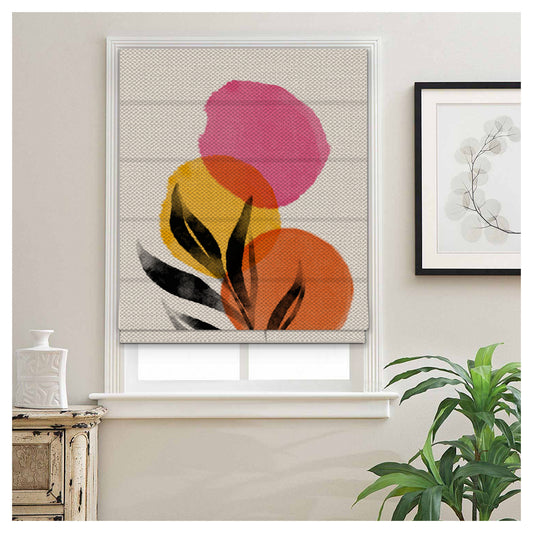 Hand Painted Watercolor Minimal Pattern Print Window Roman Shade