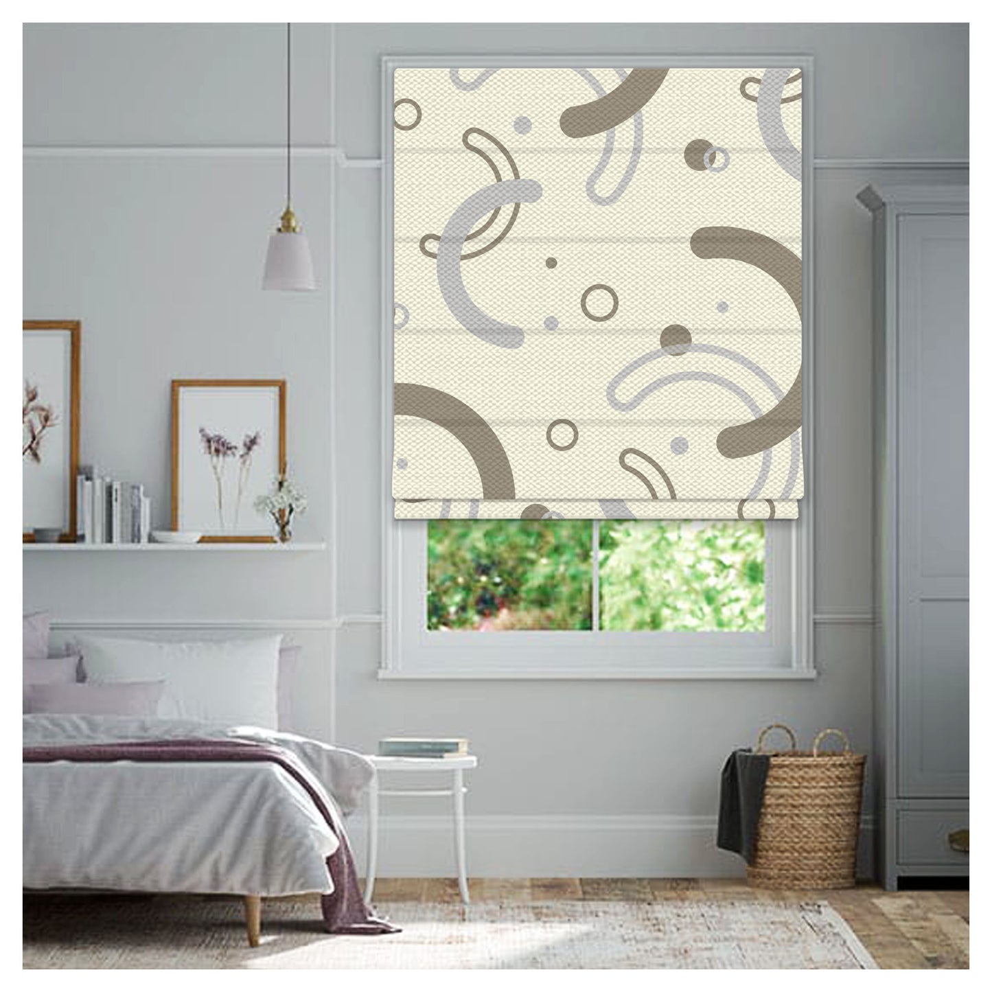 Memphis Style Pattern Print Window Roman Shade