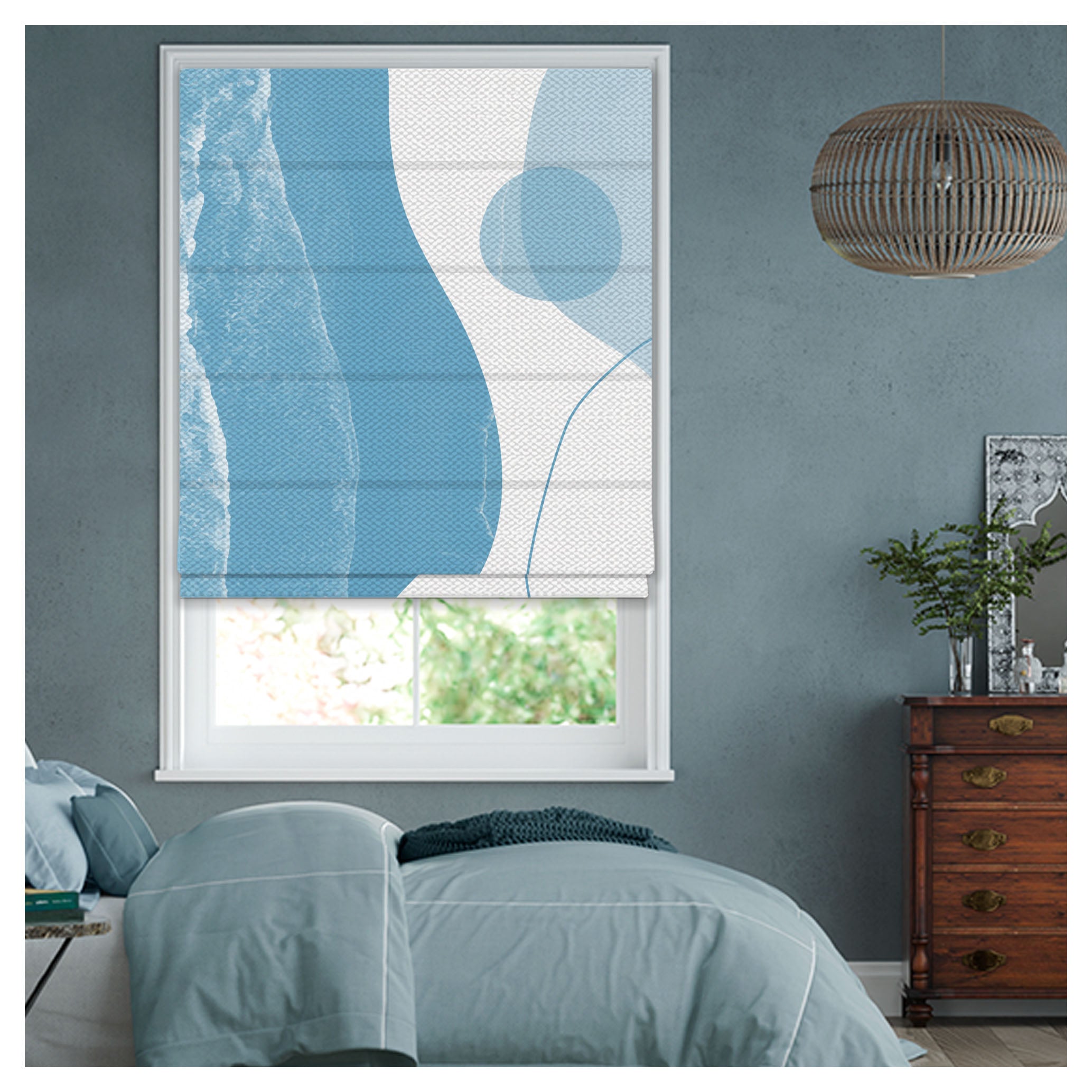 Shaded Pattern Window Minimalist Memphis Pattern Print Window Roman Shade – Art Shades