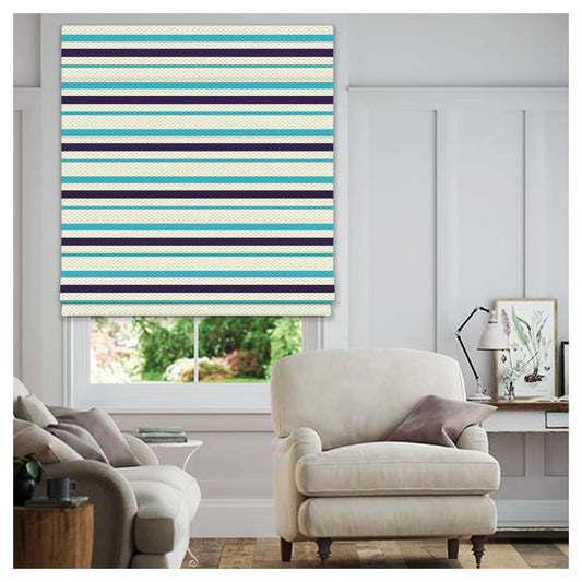 Lineal Colorful Geometric Seamless Pattern Print Window Roman Shade