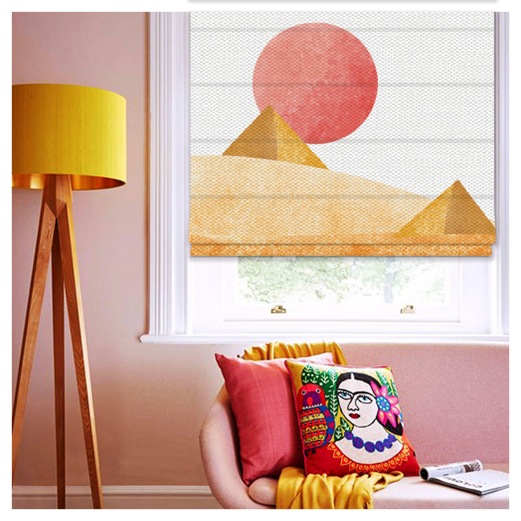 Sunset in Arizona Desert Landscape Pattern Print Window Roman Shade