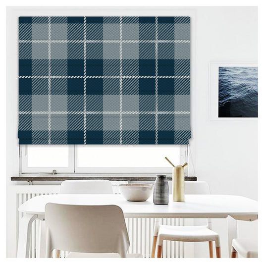 Elegant Tartan Pattern Print Window Roman Shade