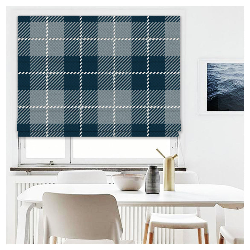 Elegant Tartan Pattern Print Window Roman Shade