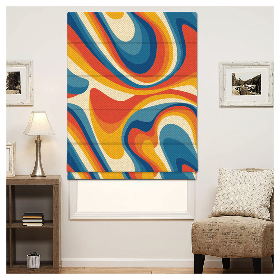 Oil Painting Groovy Psychedelic Pattern Print Window Roman Shade