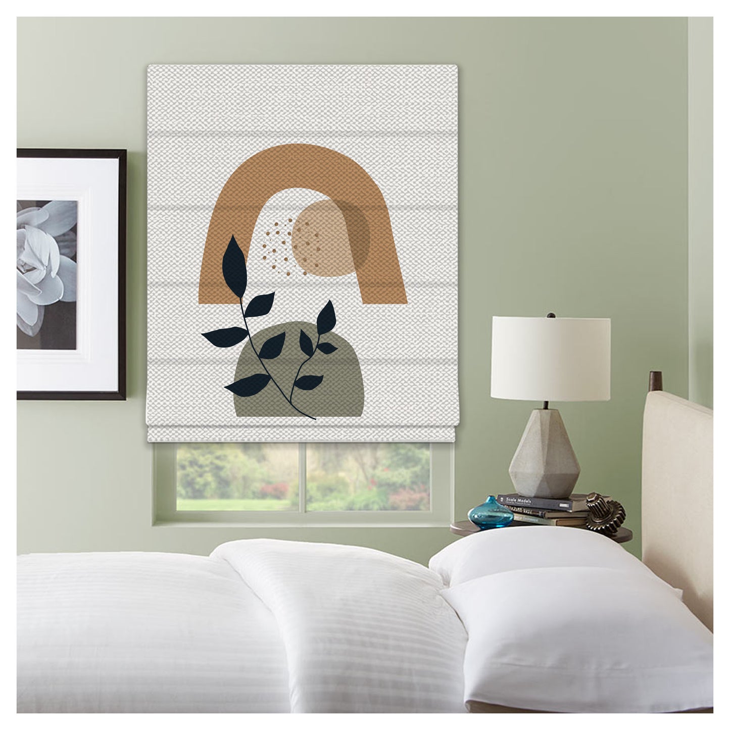 Abstract Scandinavian Pattern Print Window Roman Shade