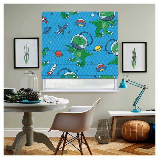 Dinosaur Nursery Pattern Print Window Roman Shade