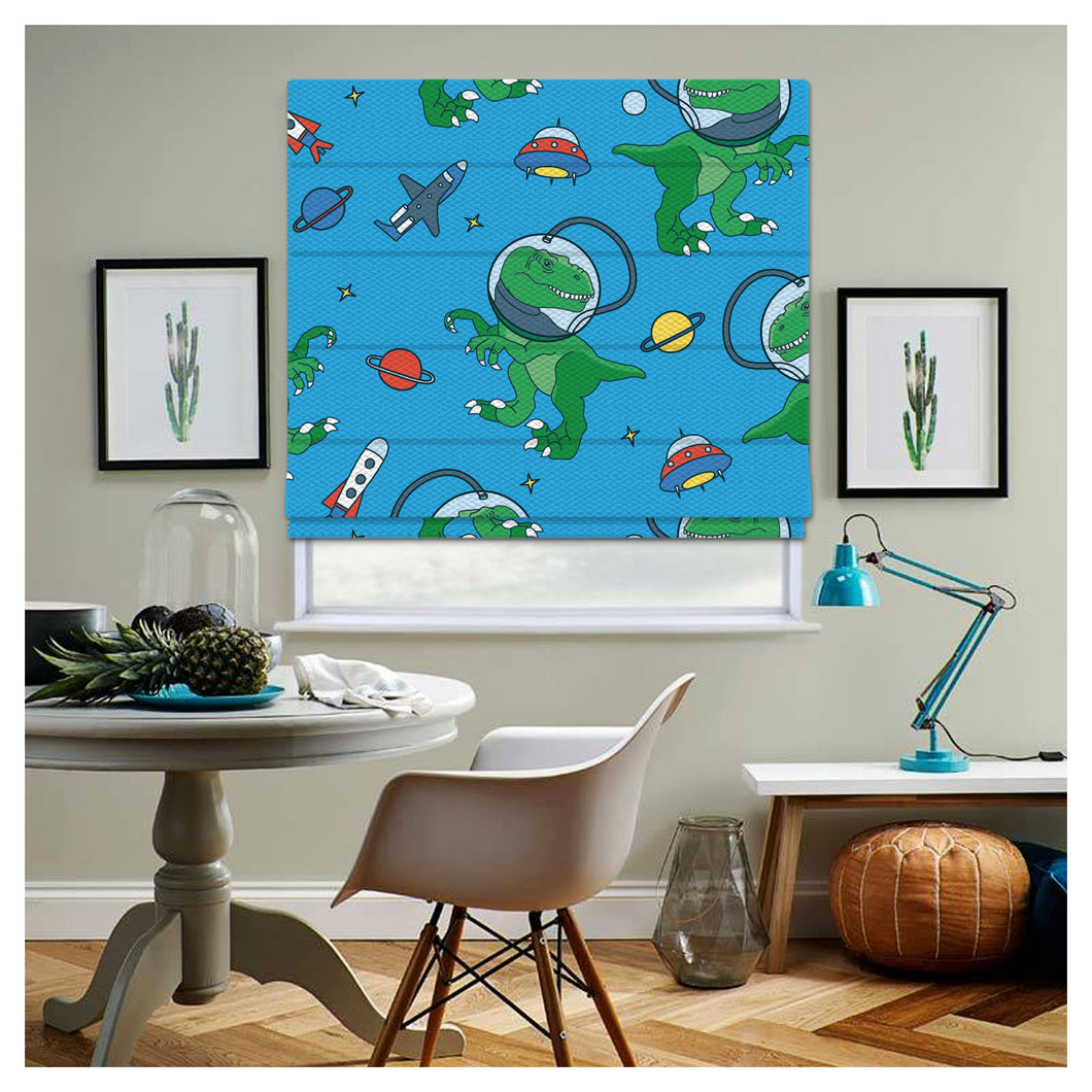 Dinosaur Nursery Pattern Print Window Roman Shade