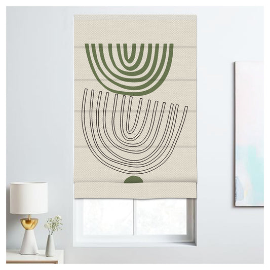 Scandinavian Design Boho Art Pattern Print Window Roman Shade