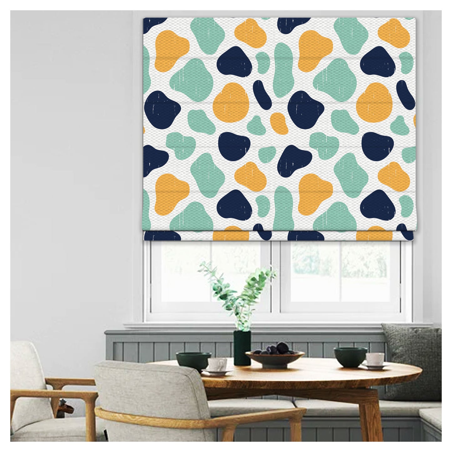 Organic Free Form Shapes Window Roman Shade