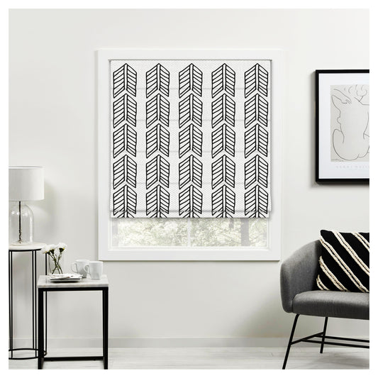Doodle Hand Drawn Style Tribal Arrow Window Roman Shade