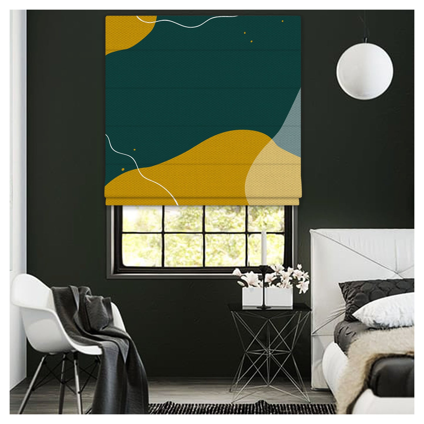 Abstract Pattern Scandinavian Print Window Roman Shade