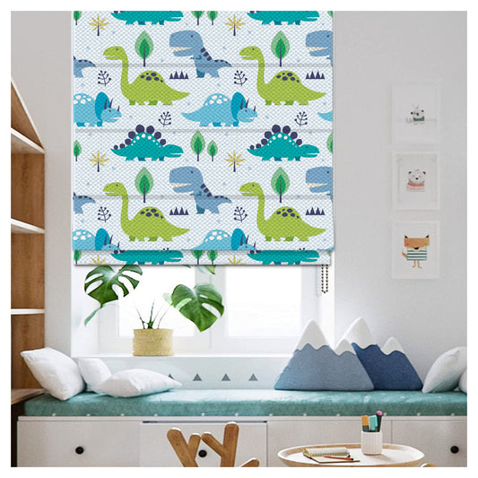 Dinosaur Nursery Pattern Print Window Roman Shade