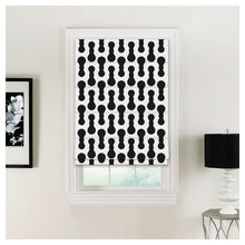 Load image into Gallery viewer, Black &amp; White Seamless Pattern Print Window Roman Shade
