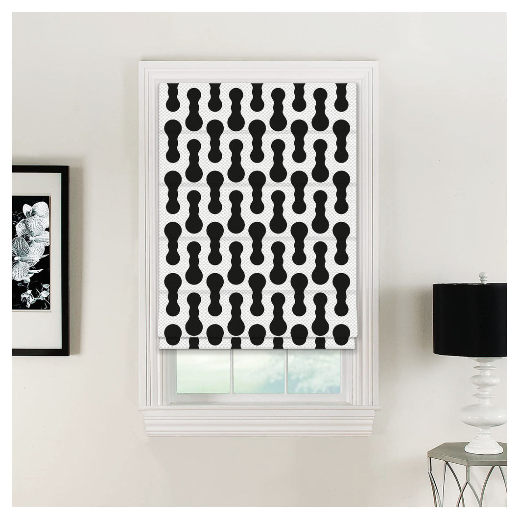 Black & White Seamless Pattern Print Window Roman Shade