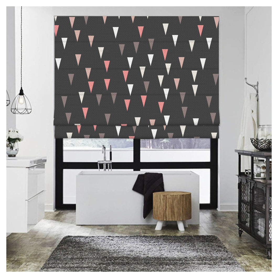 Nordic Triangles Quilt Pattern Scandinavian Window Roman Shade