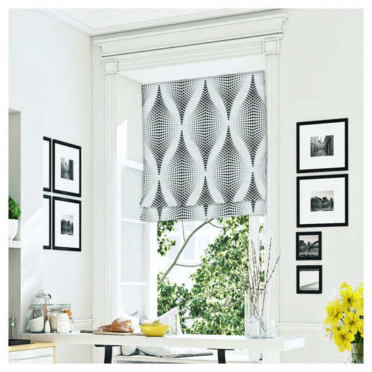 Black and White Retro Pattern Scandinavian Window Roman Shade