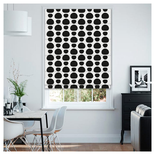 Black & White Seamless Pattern Print Window Roman Shade