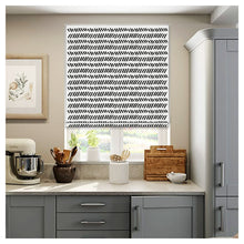 Load image into Gallery viewer, Black and White Monochrome Striped Doodle Spots Window Roman Shade
