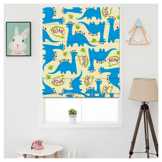 Dinosaur Nursery Pattern Print Window Roman Shade