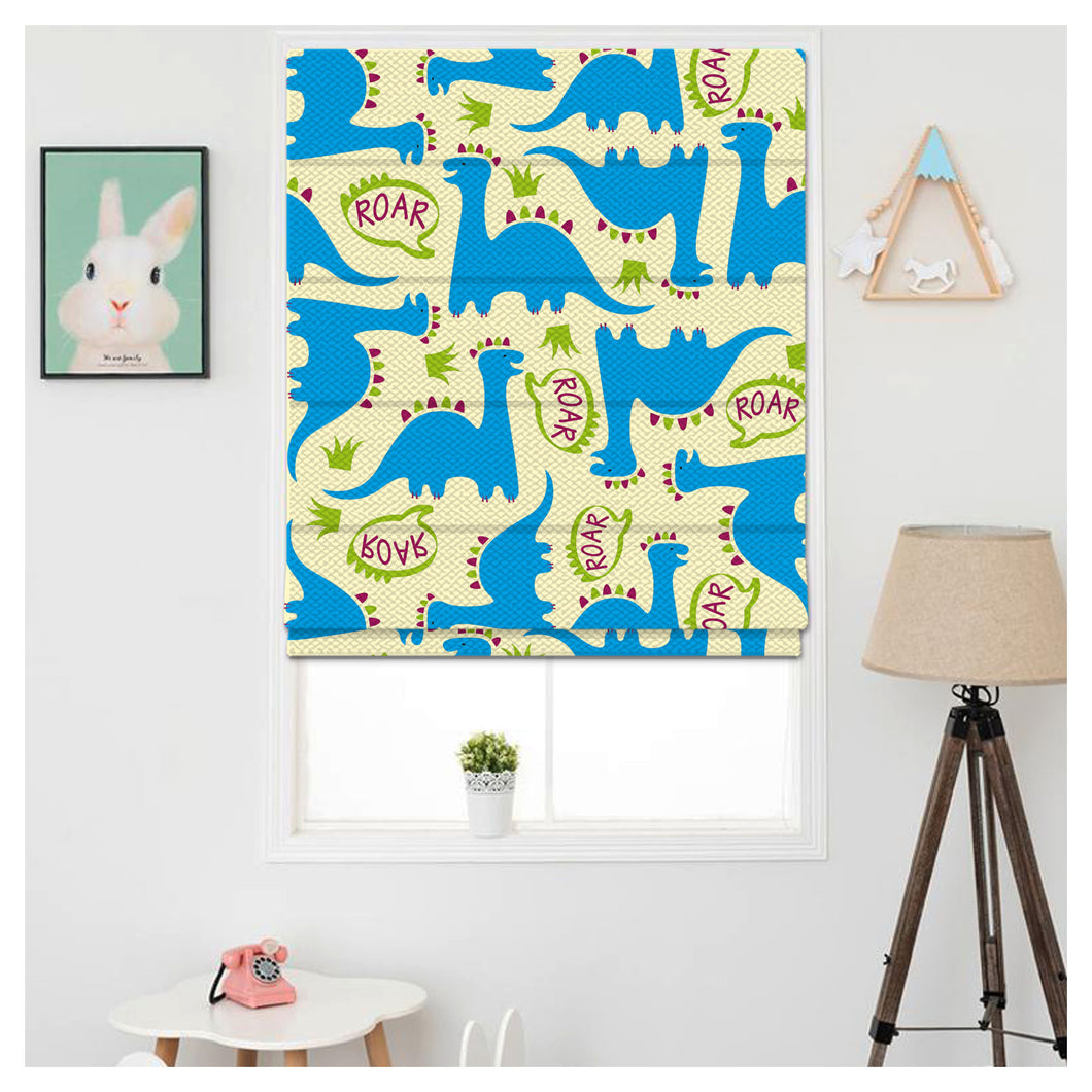 Dinosaur Nursery Pattern Print Window Roman Shade
