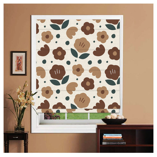Old School Flower Print Roman Shade