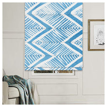 Load image into Gallery viewer, Blue Watercolor Geometry Window Roman Shade
