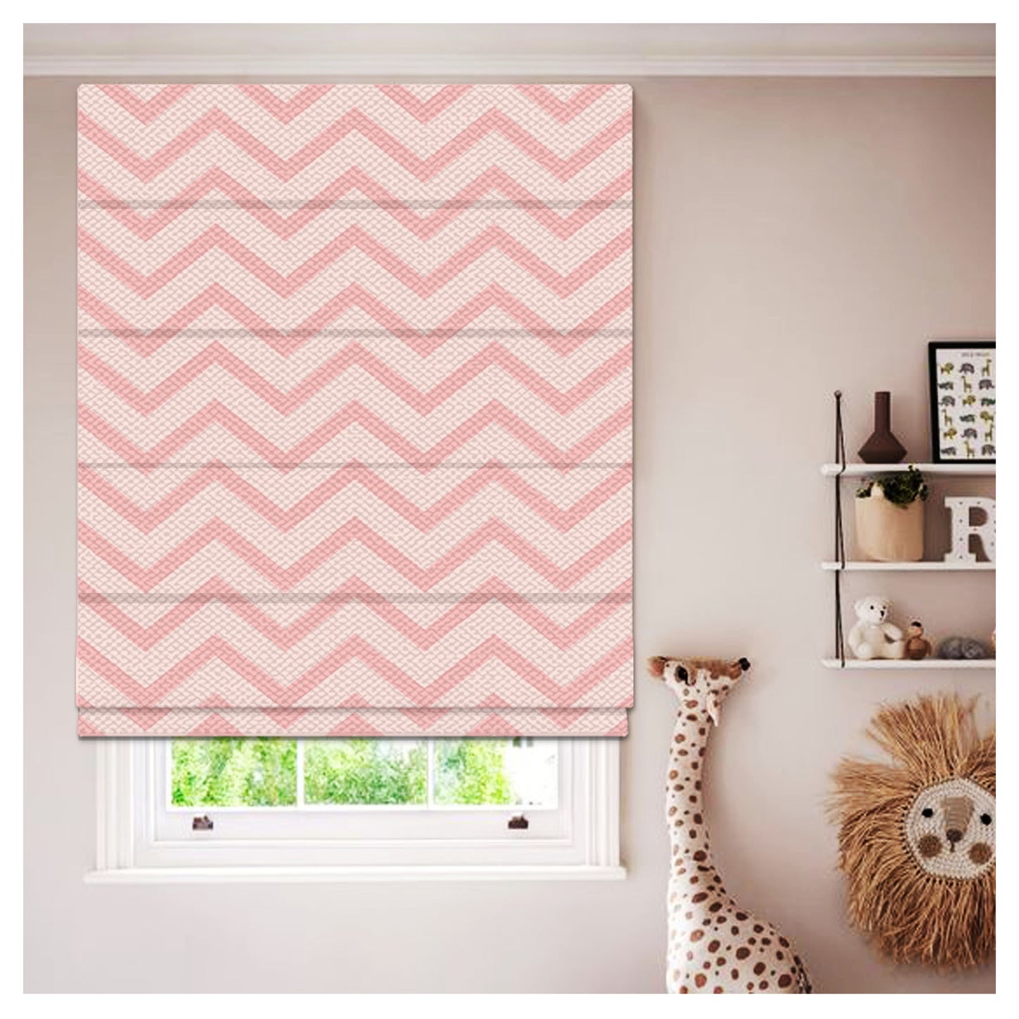 Baby Girl Pink Sweet Pastel Window Roman Shade