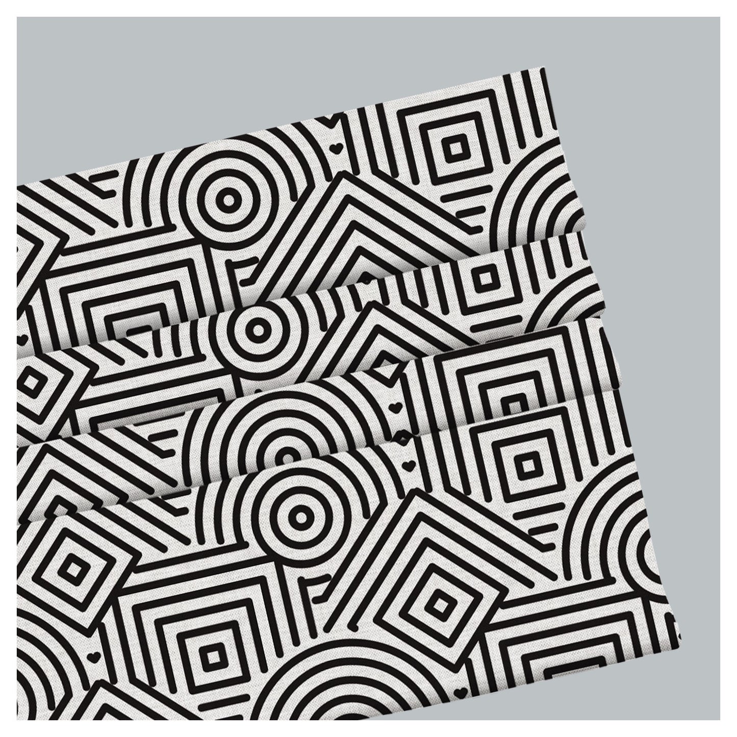Black And White Abstract Pattern Print Window Roman Shade