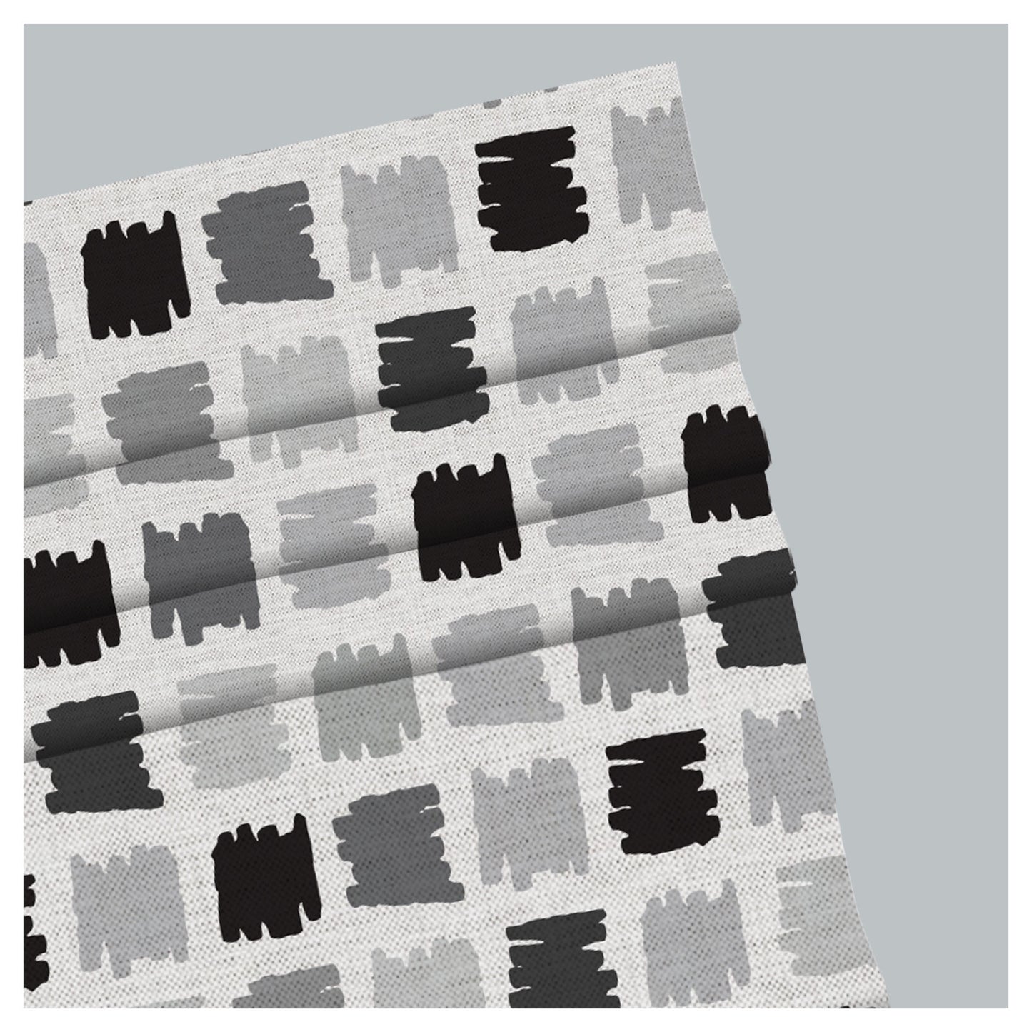 Black and White Square Nordic Scandinavian Window Roman Shade