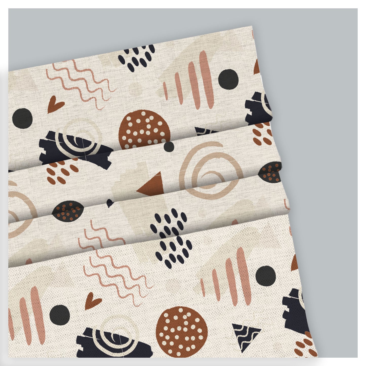 Hand Drawn Abstract Element Pattern Print Roman Shade
