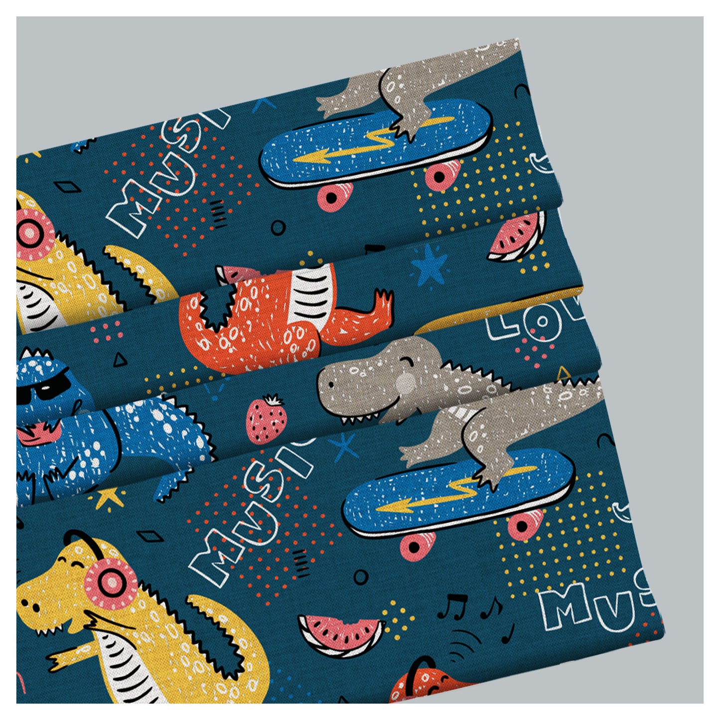 Dinosaur Nursery Pattern Print Window Roman Shade