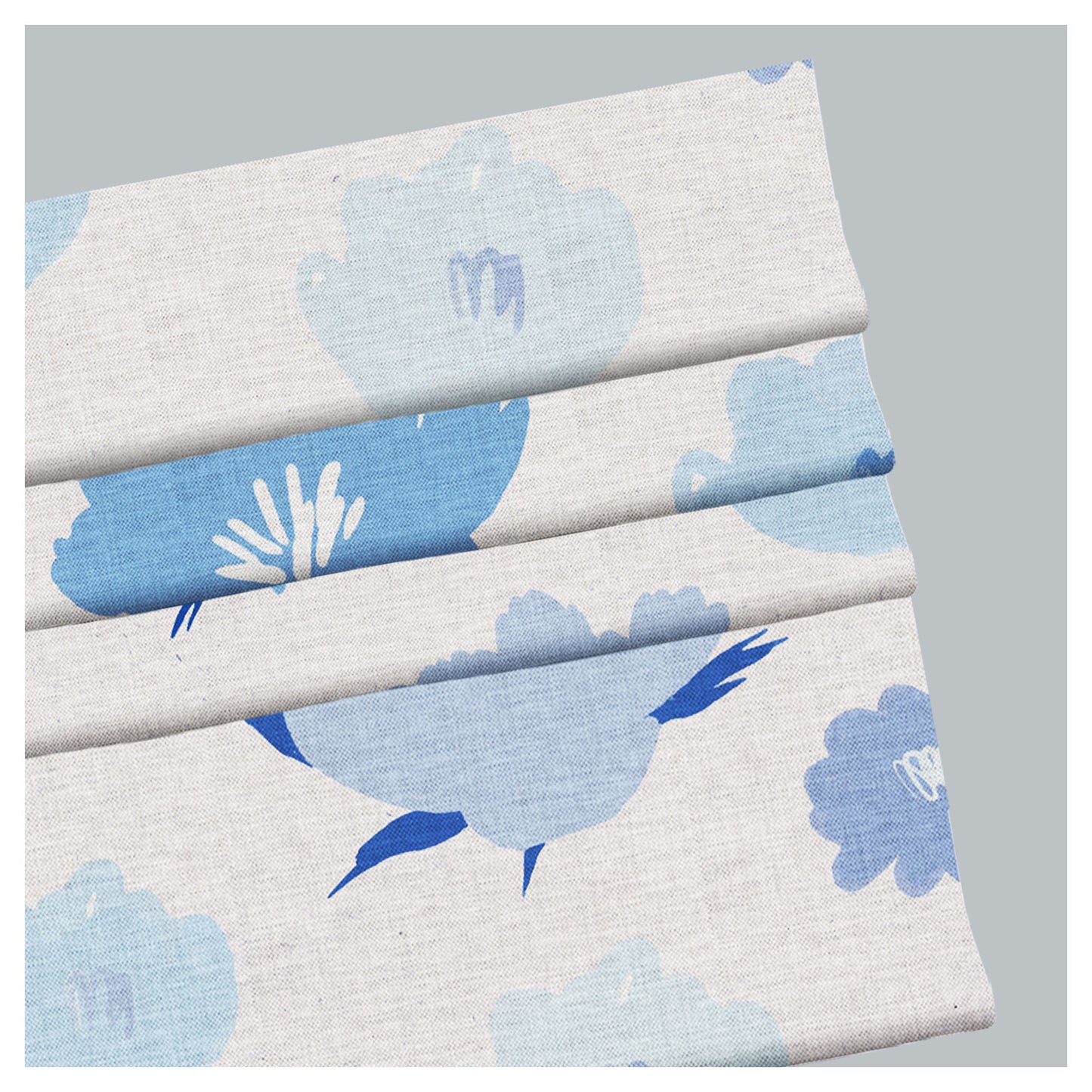 Hand Drawn Flowers Pattern Print Window Roman Shade
