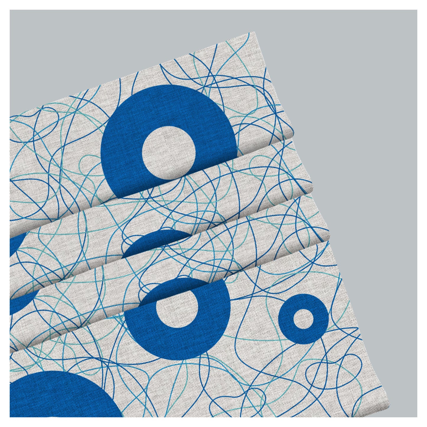 Abstract Doodle Line With Circle Pattern Print Window Roman Shade