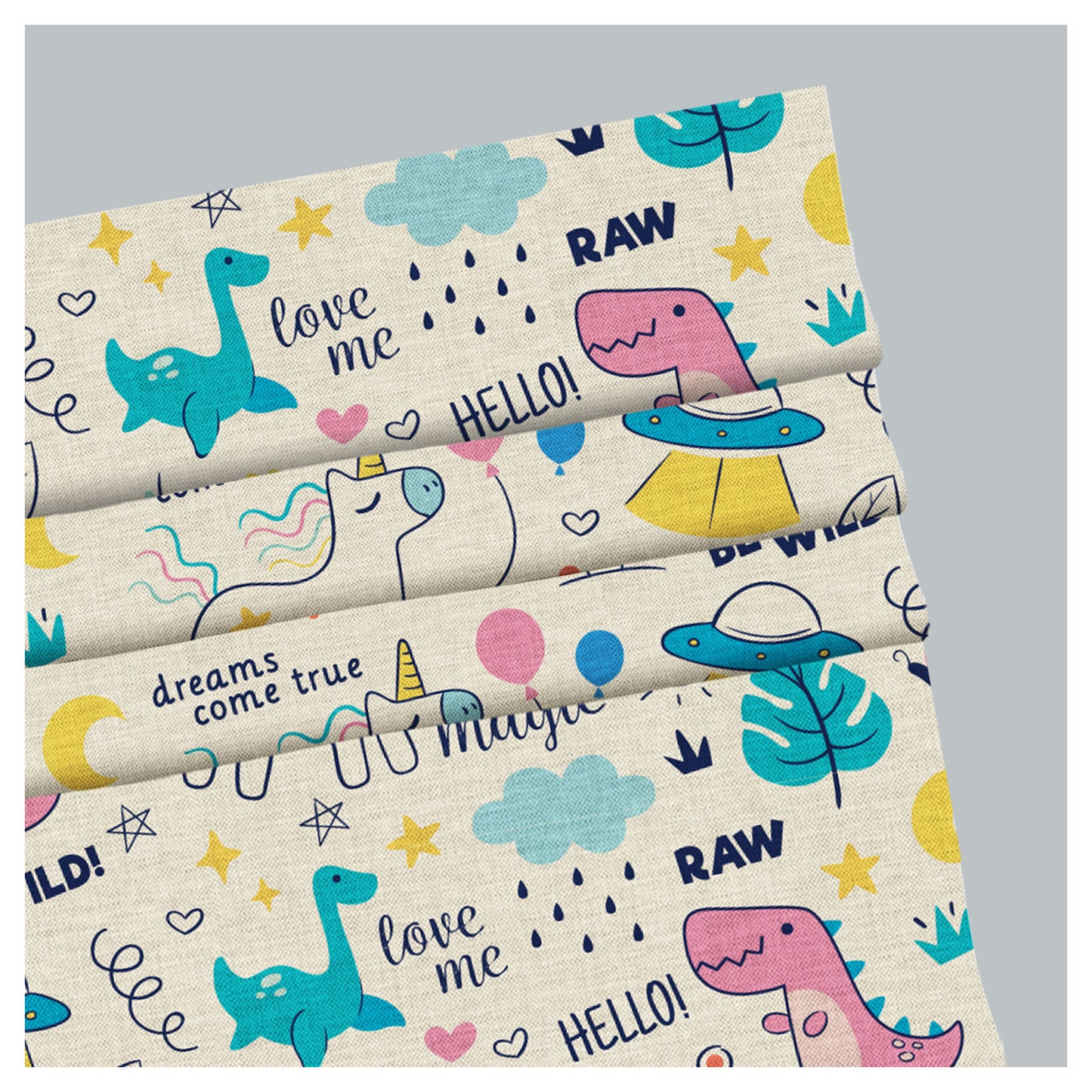 Colorful Doodle Animal Pattern Print Window Roman Shade