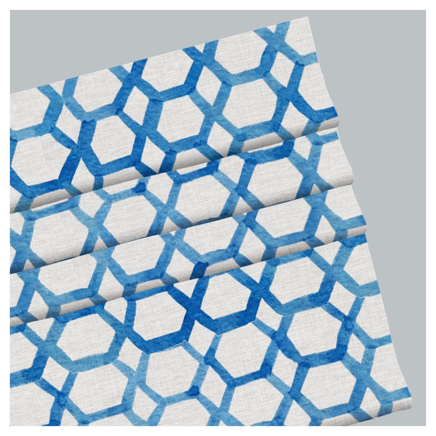Blue Watercolor Hand Paint Geometry Window Roman Shade