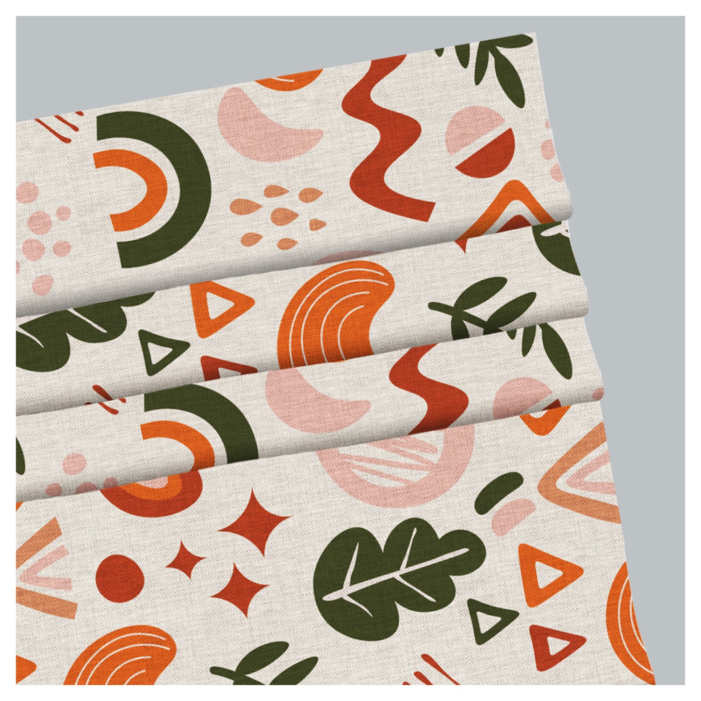 Hand Drawn Flat Abstract Shapes Pattern Print Window Roman Shade