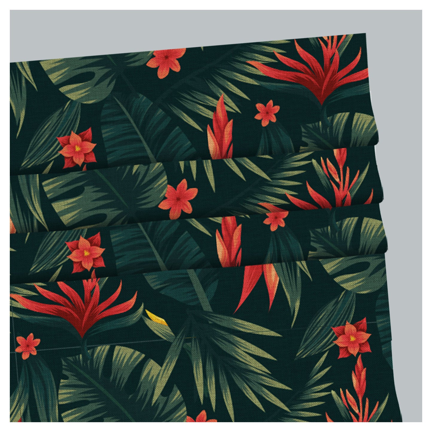 Tropical Flowers Pattern Print Window Roman Shade
