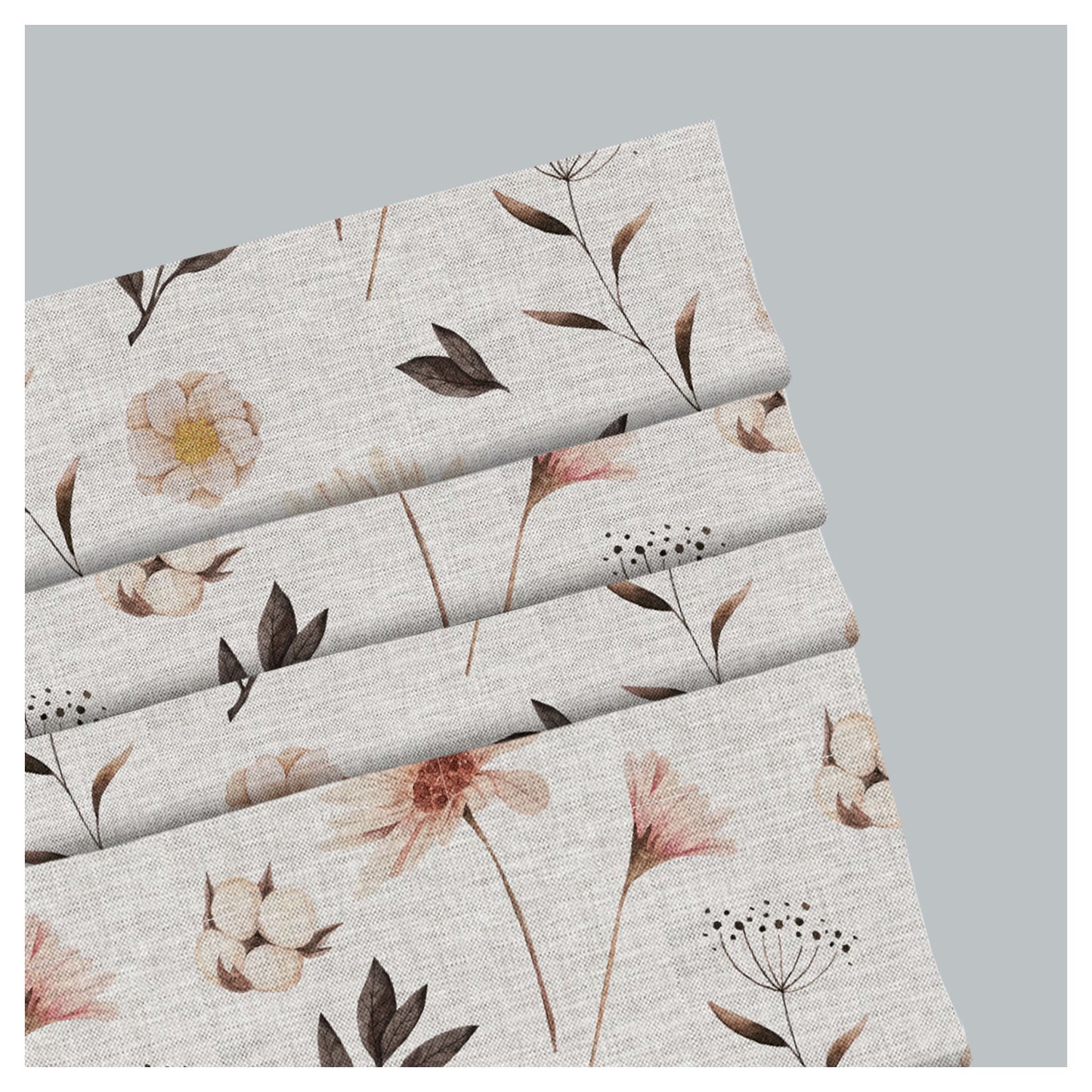 Hand Painted Watercolor Floral Pattern Print Window Roman Shade