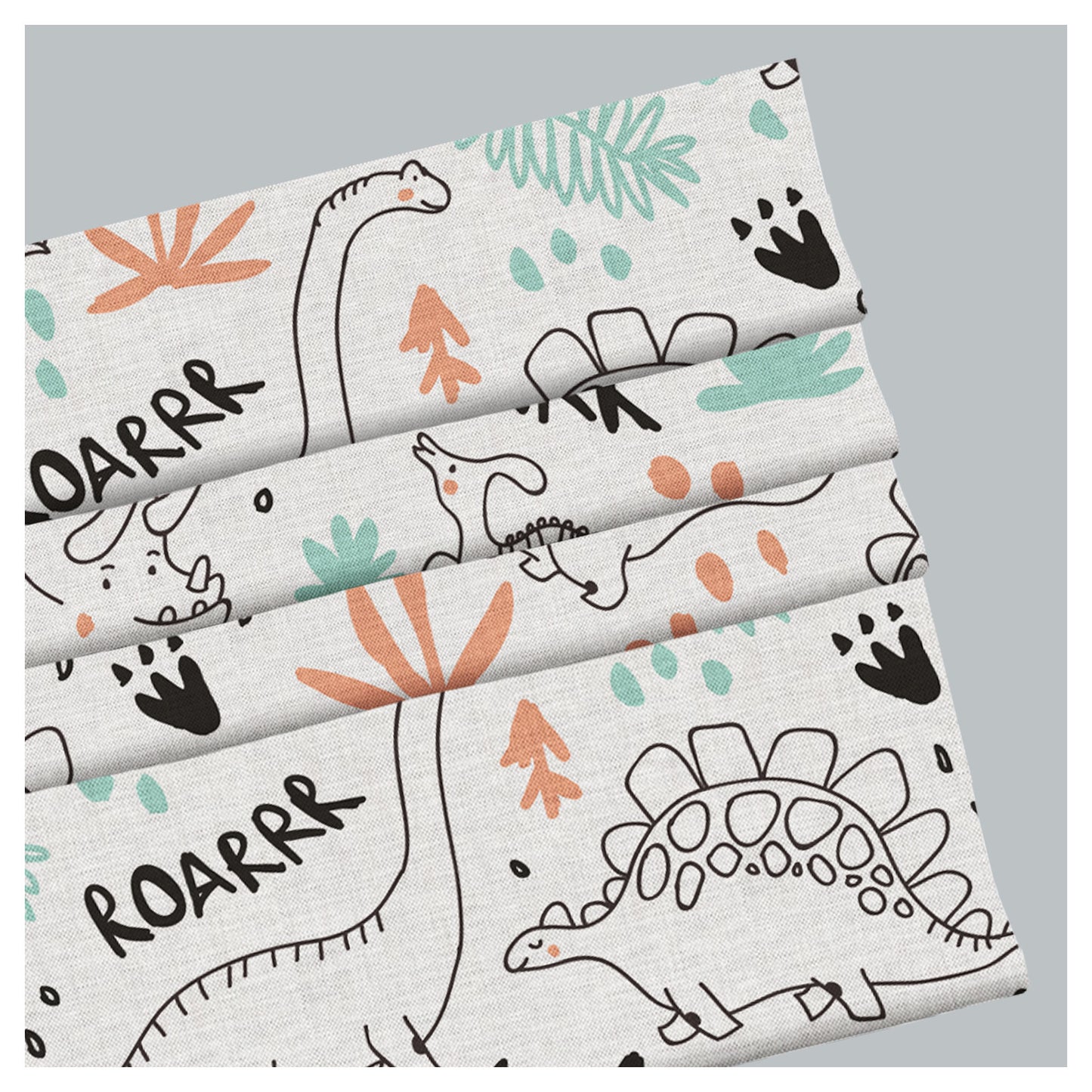 Dinosaur Nursery Pattern Print Window Roman Shade