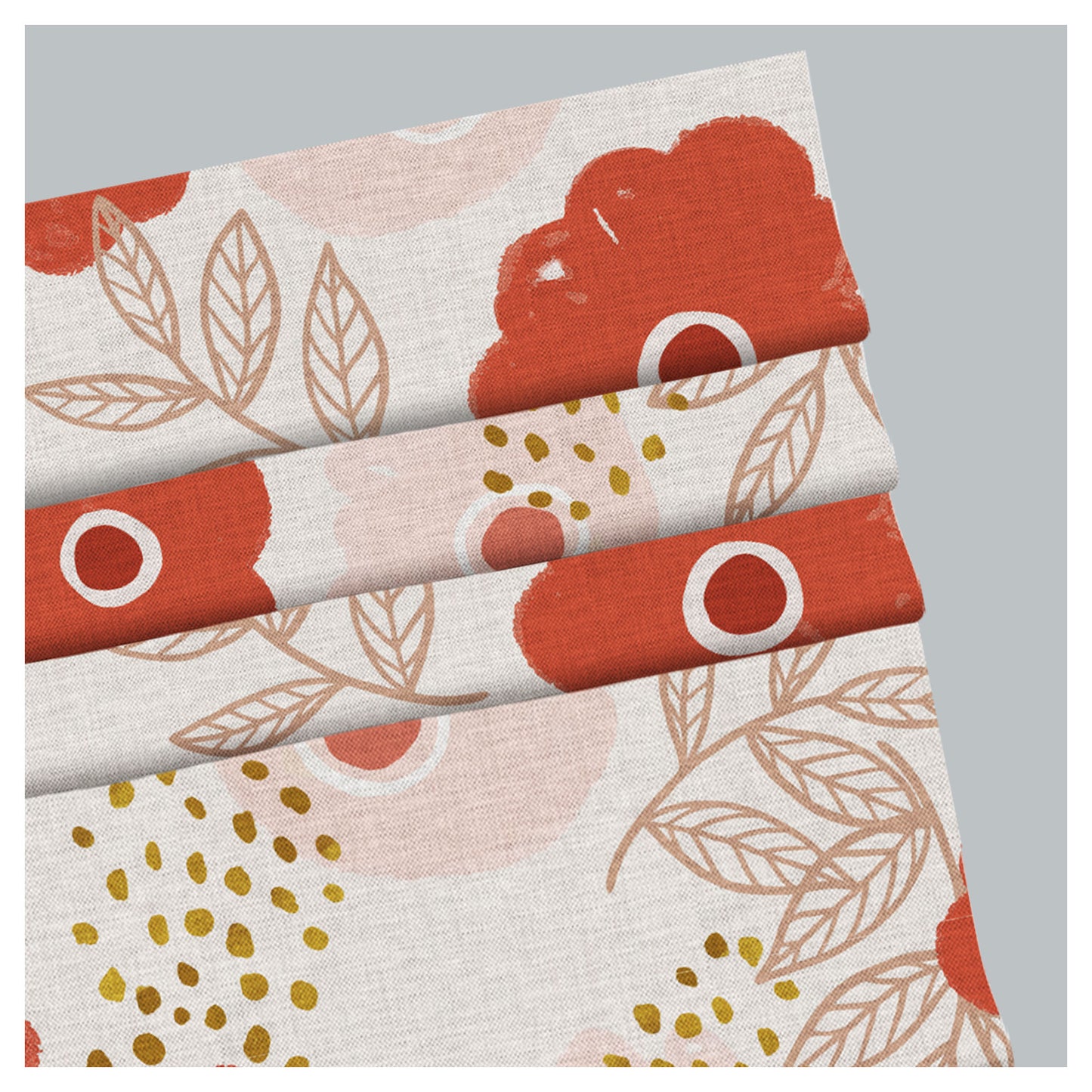 Hand Drawn Flowers Pattern Print Window Roman Shade