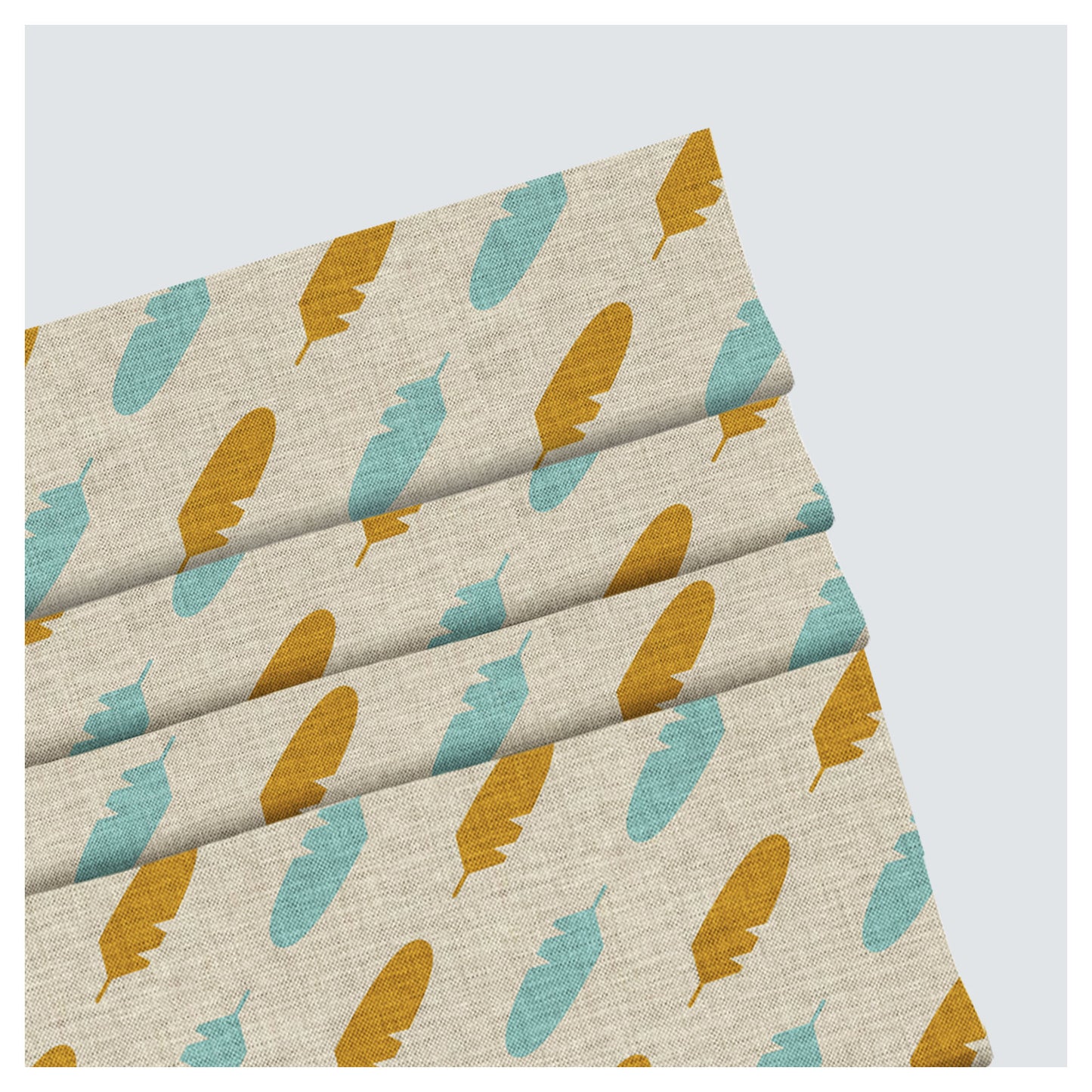 Boho Feather Nursery Pattern Print Window Roman Shade