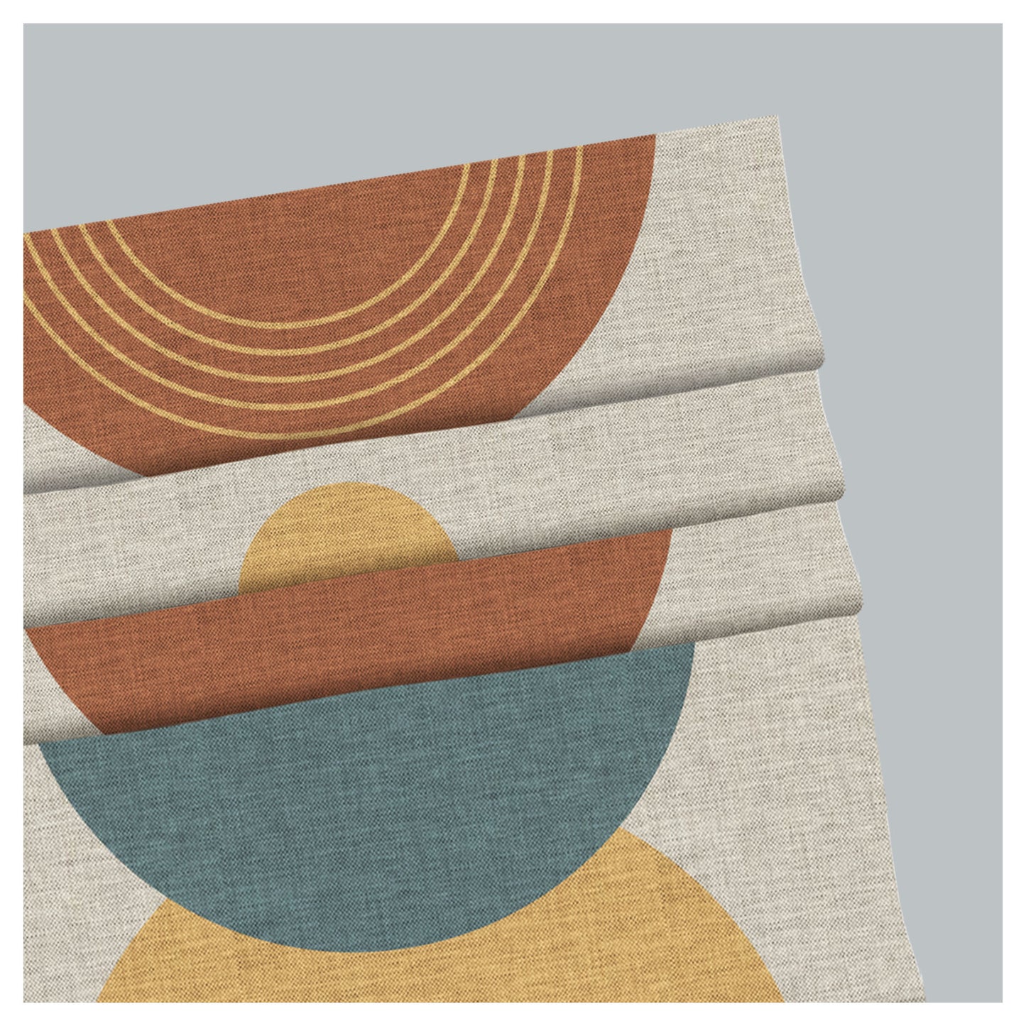Mid Century Modern Boho Bauhaus Solar Sun Window Roman Shade