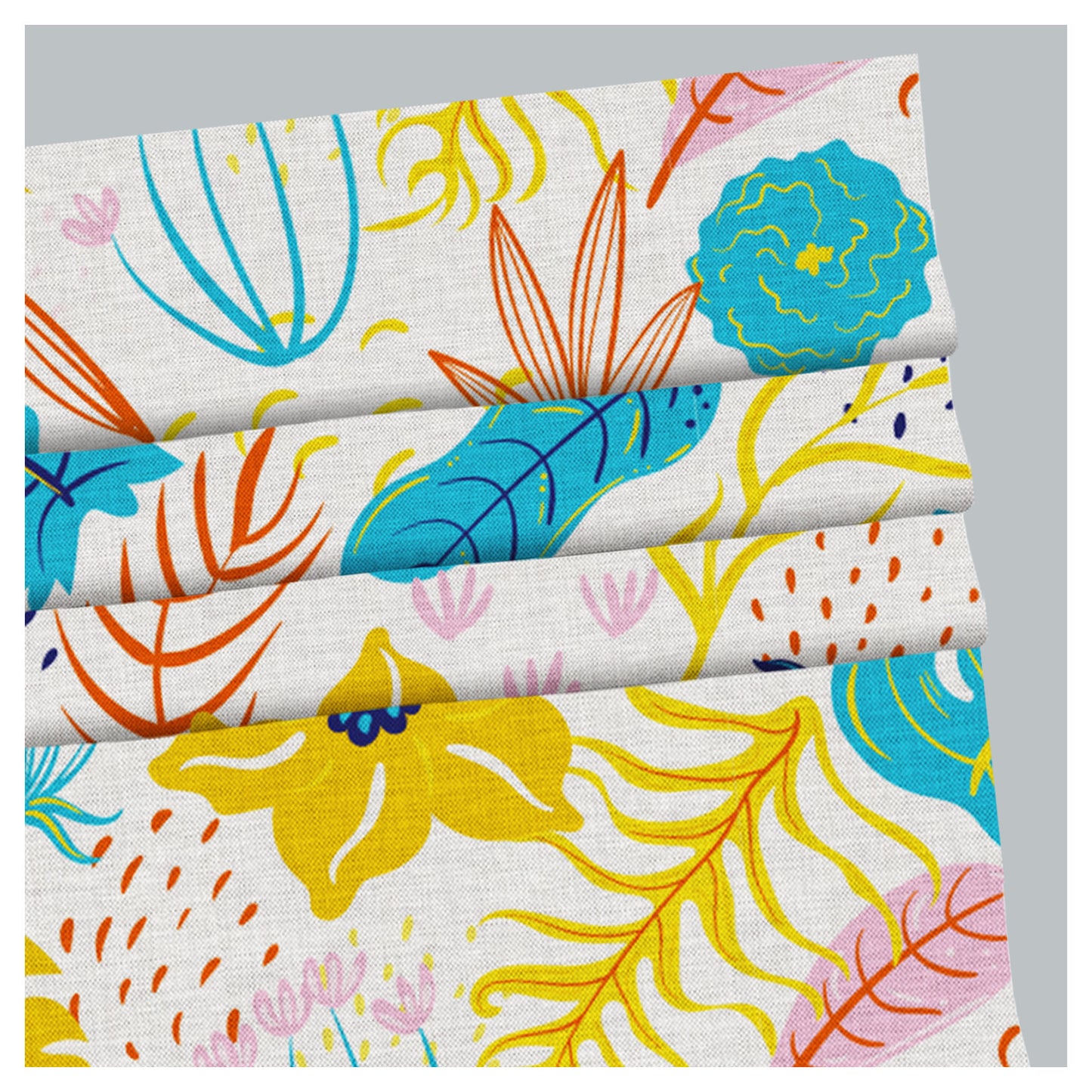 Painted Tropical Floral Pattern Print Window Roman Shade
