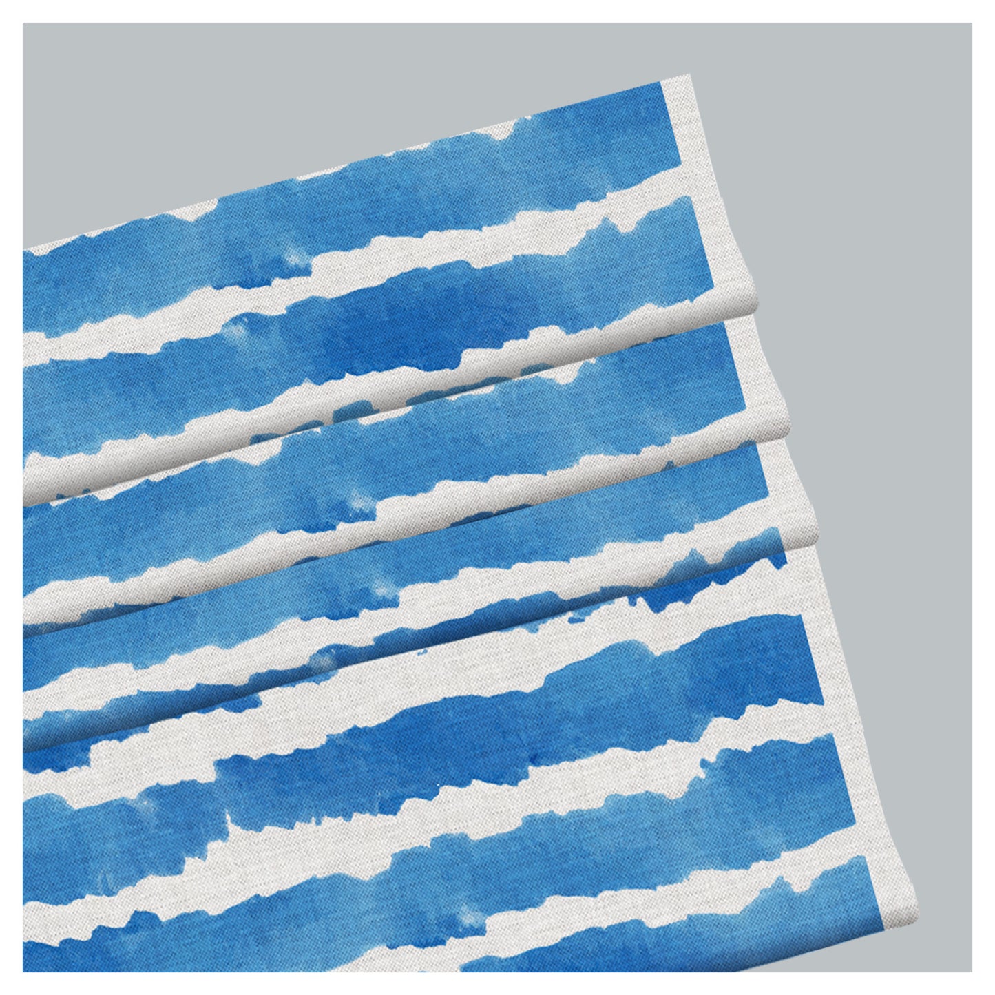 Blue Watercolor Stripes Painting Window Roman Shade