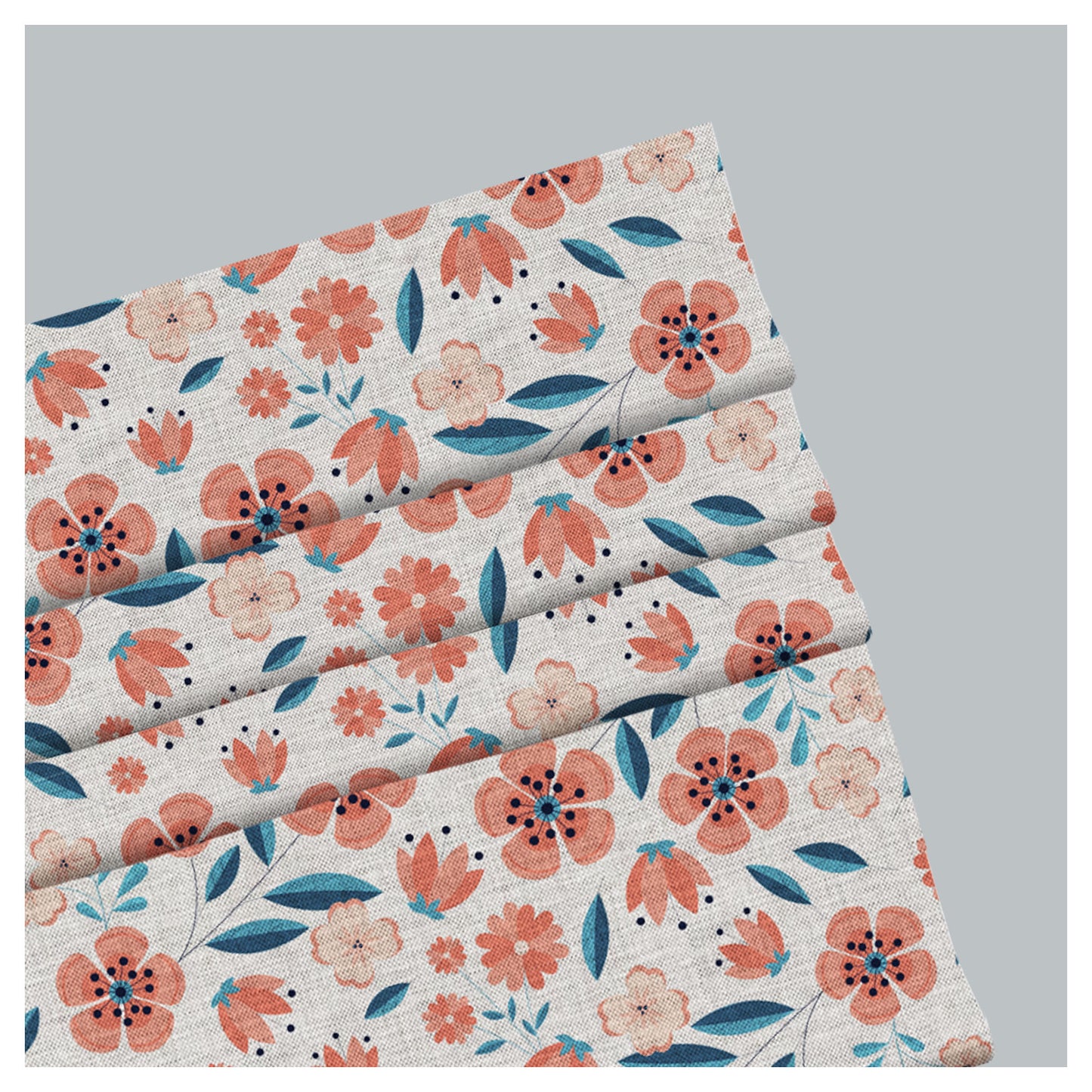 Floral Peach Tone Pattern Print Window Roman Shade