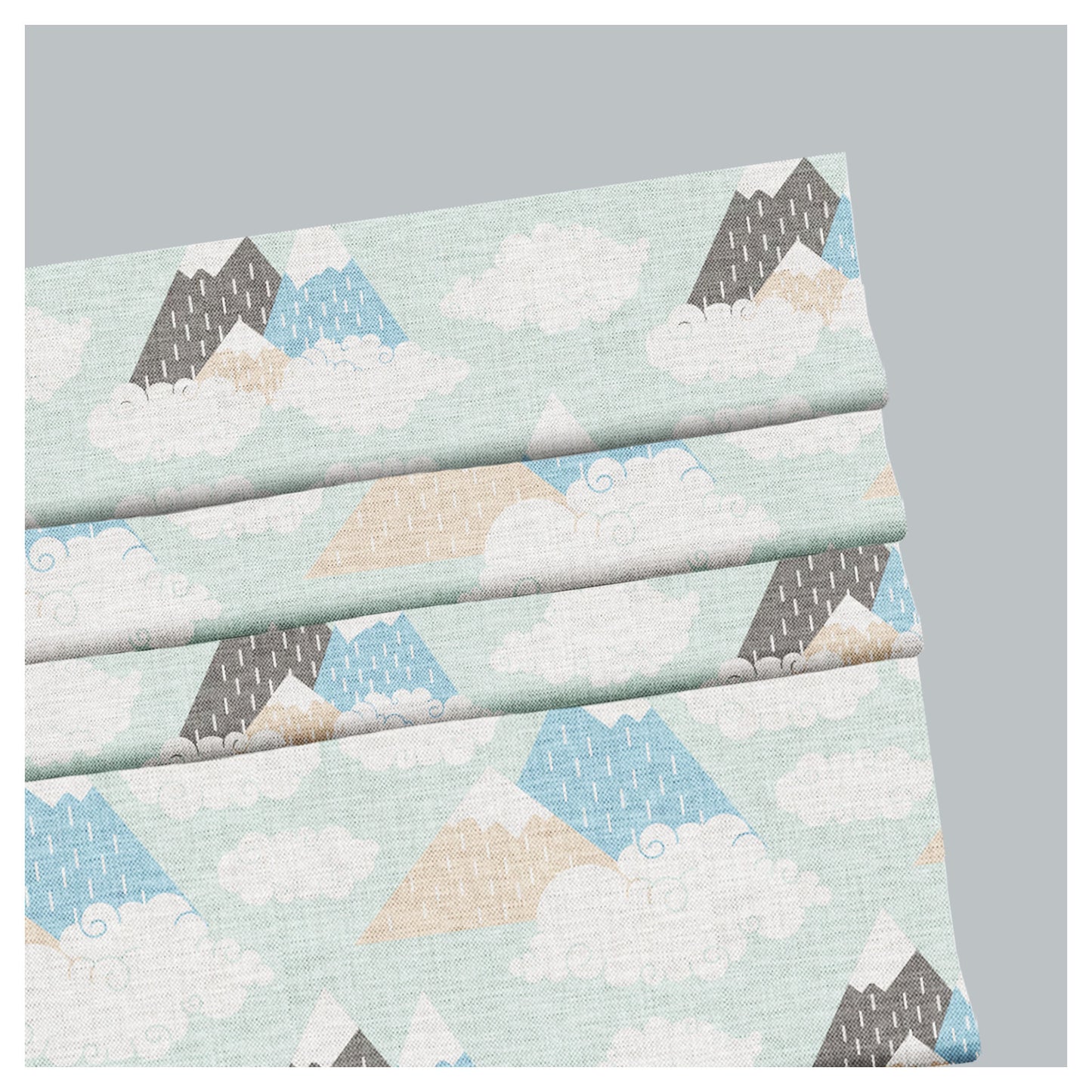 Mountain and Clouds Landscape Nursery Window Roman Shade