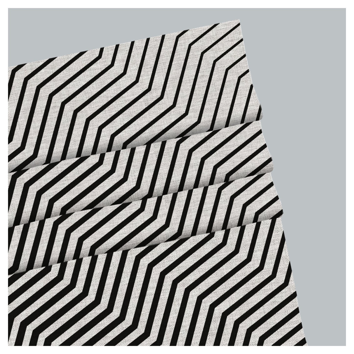 Black And White Geometric Zig-Zag Pattern Window Roman Shade