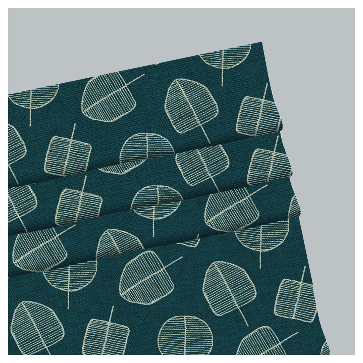 Forest Leaf Pattern Scandinavian Print Window Roman Shade