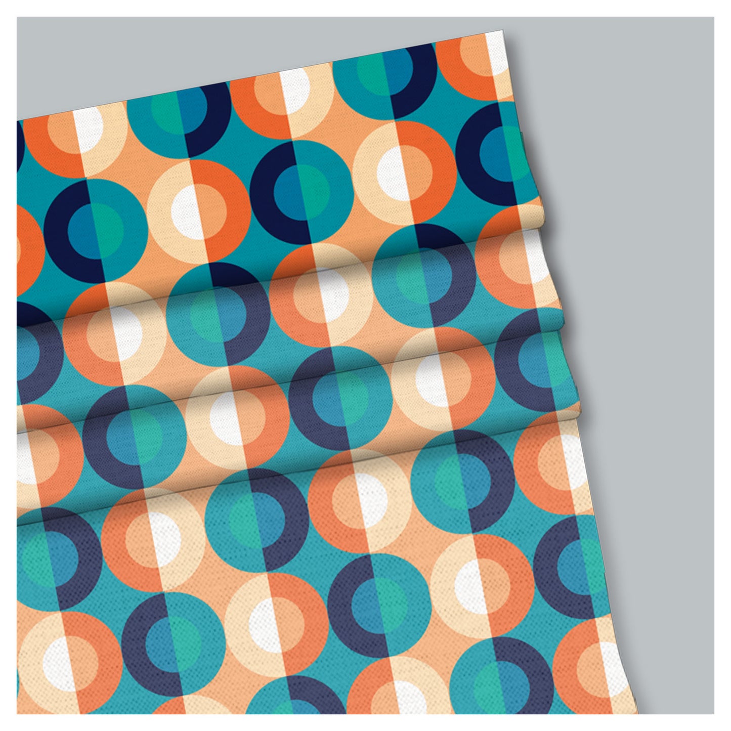 Retro Geometric Print Roman Shade