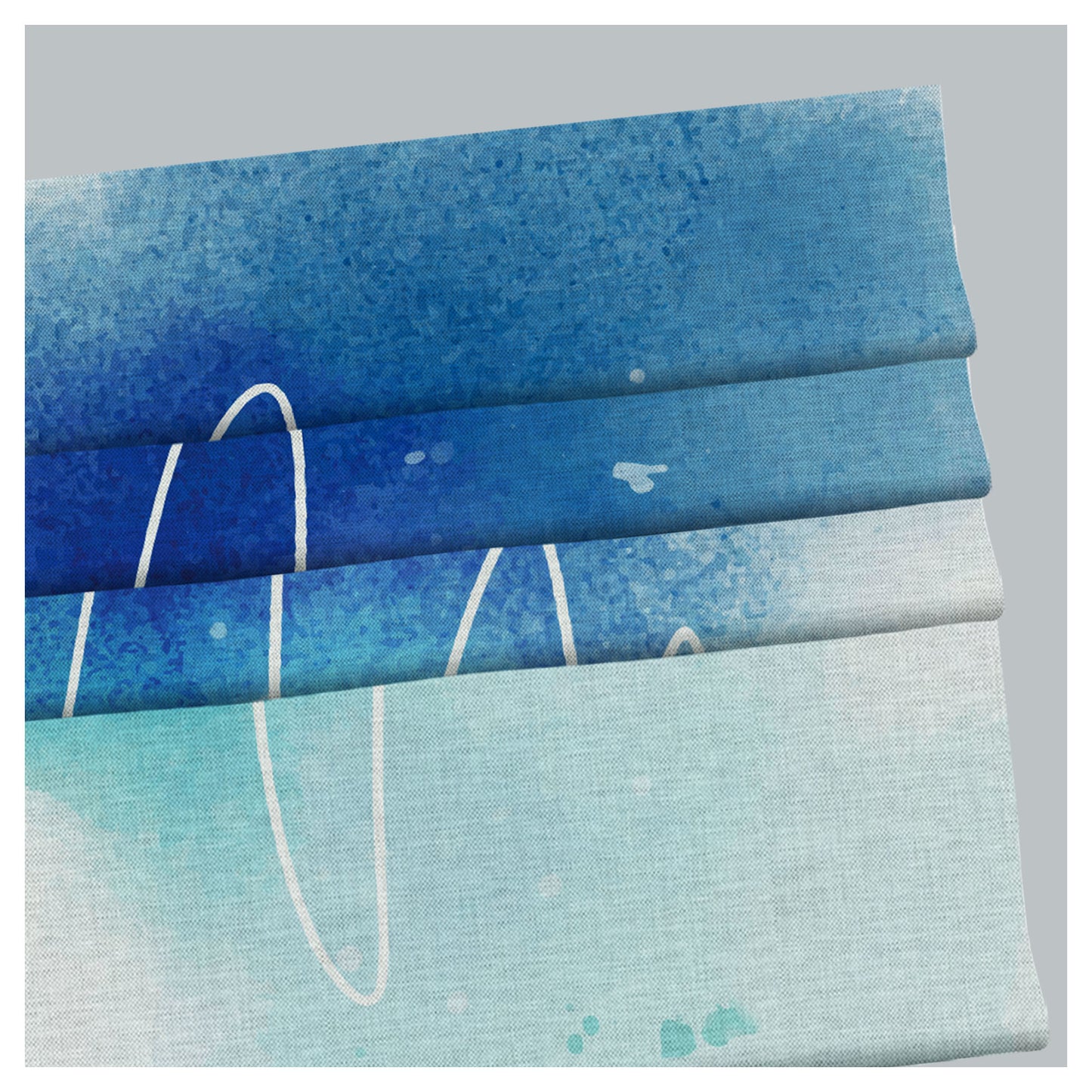 Watercolor Blue Paint Window Roman Shade